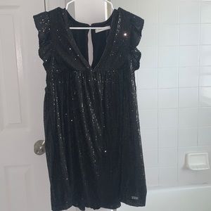 boutique black sparkly romper dress
